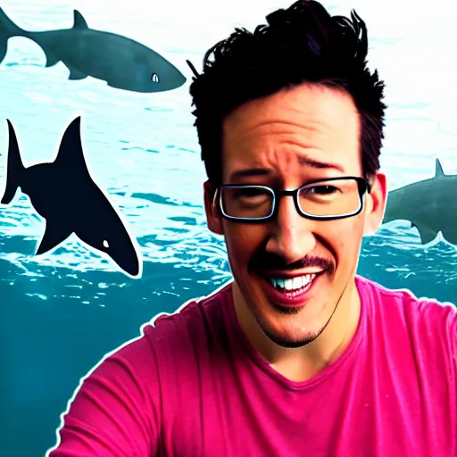 Image similar to markiplier as a shark