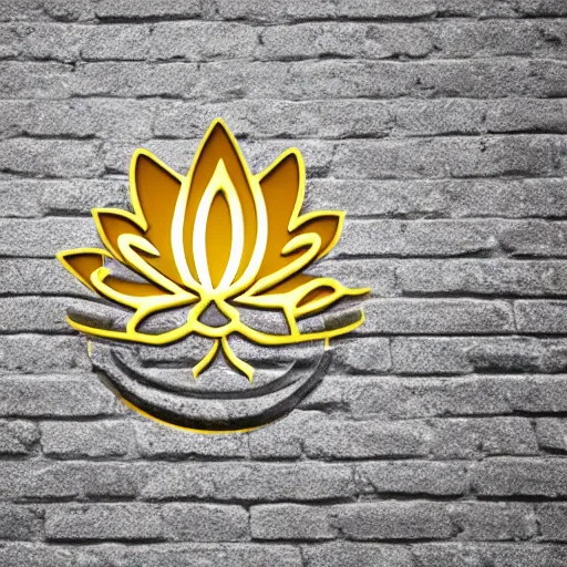 Image similar to company logo of a lotus flower with a leaf, professional