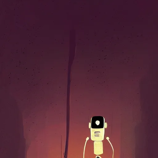 Prompt: sad robot by Pascal Campion