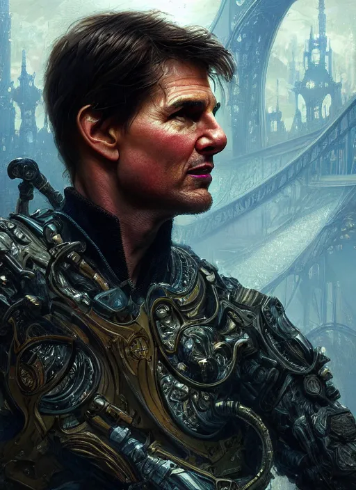 Image similar to tom cruise as oscar diggs, intricate, d & d, fantasy, art nouveau, digital painting, trending on artstation, sharp focus, wide shot, illustration, global illumination, ray tracing, art by artgerm and greg rutkowski and ruan jia