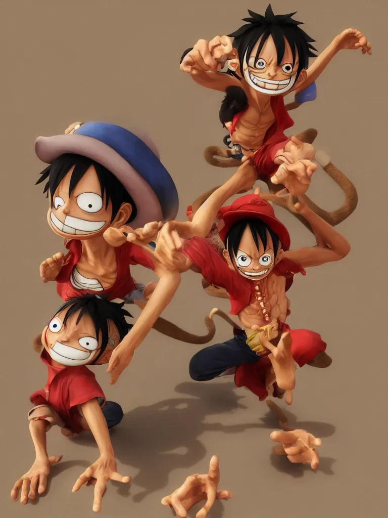 Image similar to Monkey D. Luffy from One Piece, octane render, artstationhq, artstationhd, trending on artstation, highly detailed, digital art