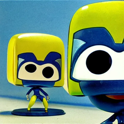 Prompt: Atom ant cartoon character as funko pop from 1965