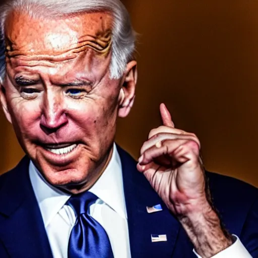 Prompt: Joe Biden making an L with his fingers