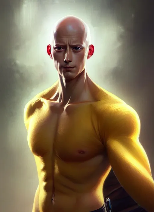 Image similar to ultra realistic illustration, handsome saitama. intricate, highly detailed, digital painting, artstation, concept art, smooth, sharp focus, illustration, art by artgerm and greg rutkowski and alphonse mucha and wlop