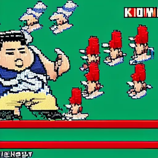 Prompt: kim - jong - un - as - a - boss - battle - in - final - fantasy - 4, video - game, 1 6 - bit, high - detail, pixelation,