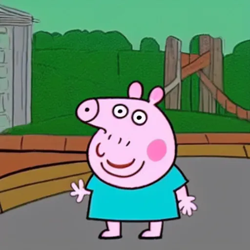 Prompt: still image of boris johnson as a character in peppa pig show