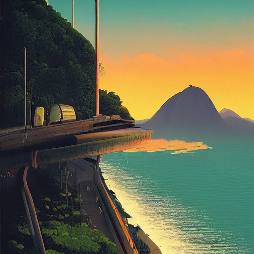 Prompt: rio de janeiro by simon stalenhag