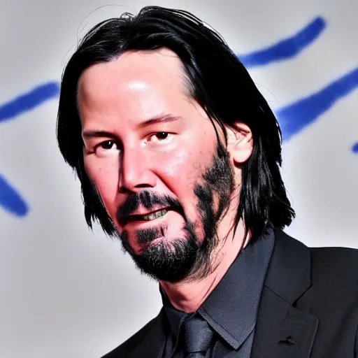 Image similar to keanu reeves as tom yorke