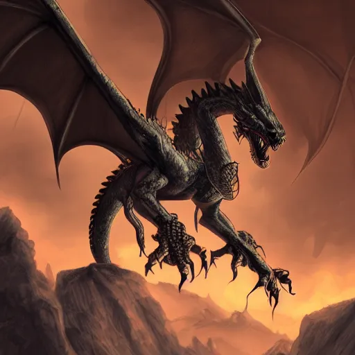 Image similar to Bonesnapper Dragon, Dungeons and Dragons art, 4k