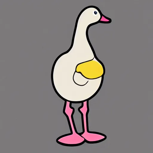 Prompt: cute goose, full body, sticker