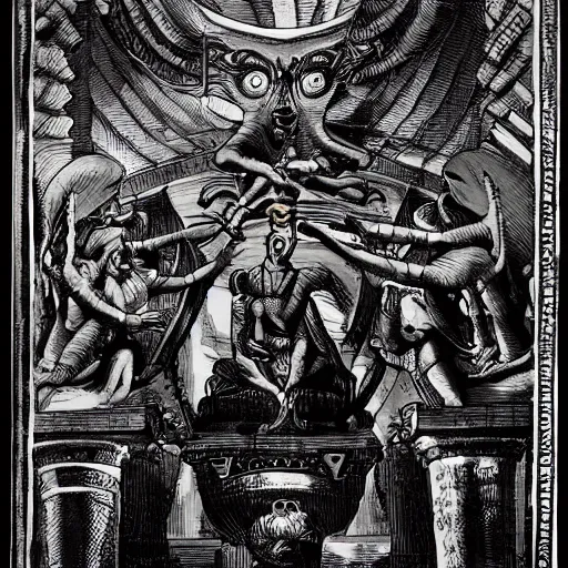 Image similar to Moloch with seven chambers