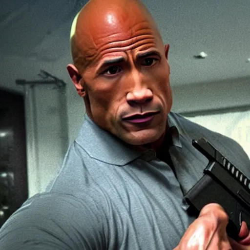 Image similar to dwayne the glock johnson