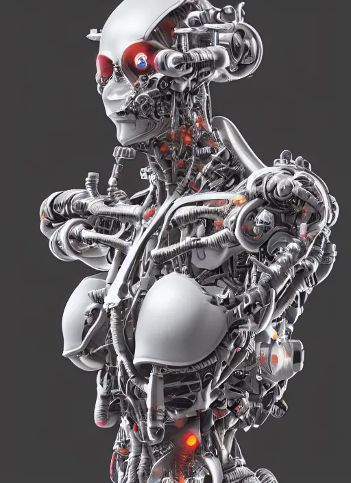 Prompt: extremely detailed cyborg by James Jean, global illumination, sub-surface scattering