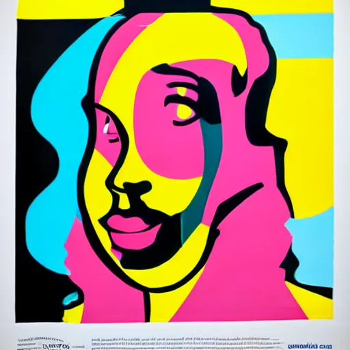 Image similar to a poster for an art exhibition featuring modern pop art