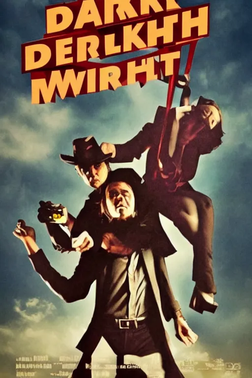 Image similar to movie poster for dark witch, in the style of pulp fiction