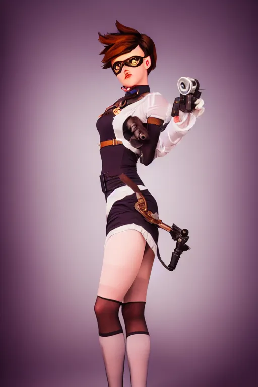 first-cobra23: Tracer from Overwatch wearing latex clothing, hyper