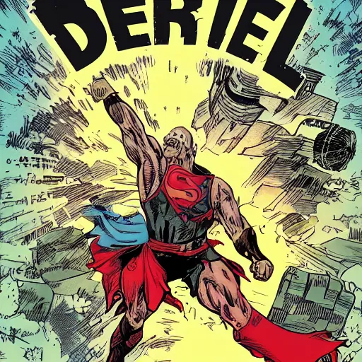 Prompt: Bin Diesel as a comic book hero fighting off evil,, 4k, comic book cover