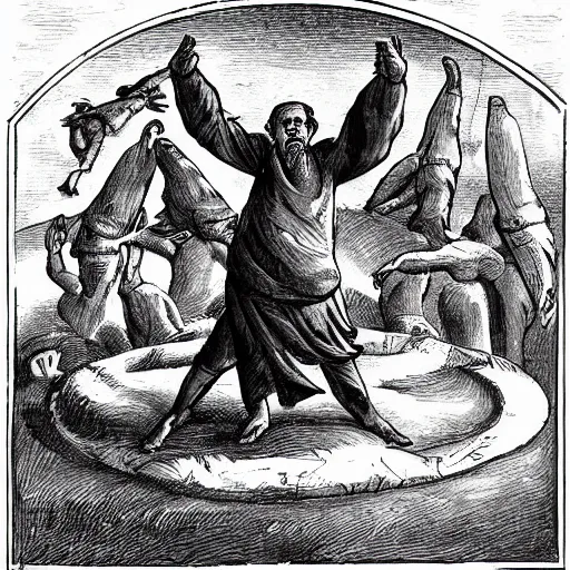 Image similar to Man arising from the ninth circle of hell