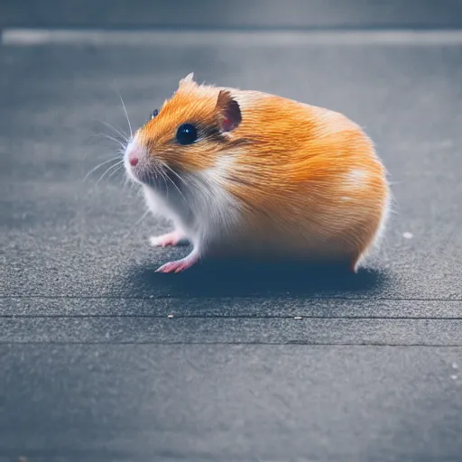 Image similar to detailed photo of a hamster waiting for the train, various poses, full body, unedited, daylight, dof 8 k