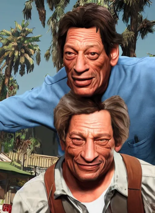 Image similar to jim varney as gta 5 cover art, no - text no - logo