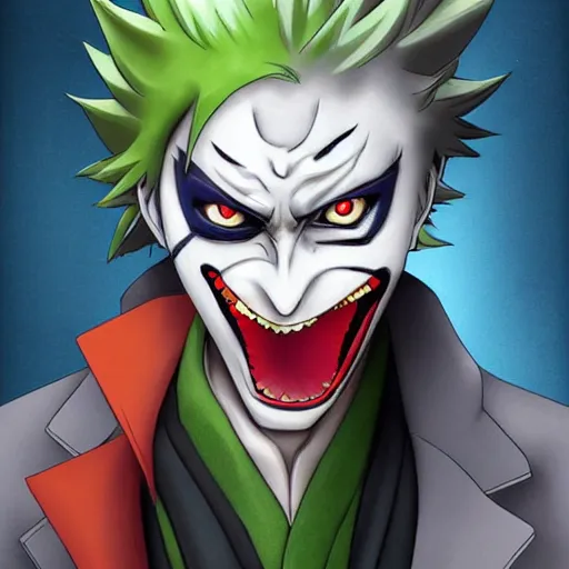 Prompt: Joker looks like Naruto, Joker as Naruto, high quality art, artbreeder, artstation