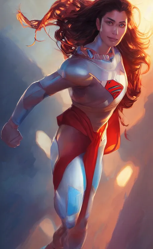 Image similar to A portrait of Superwoman , by Stanley Artgerm Lau, WLOP, Rossdraws, James Jean, Andrei Riabovitchev, Marc Simonetti, and Sakimichan, tranding on artstation