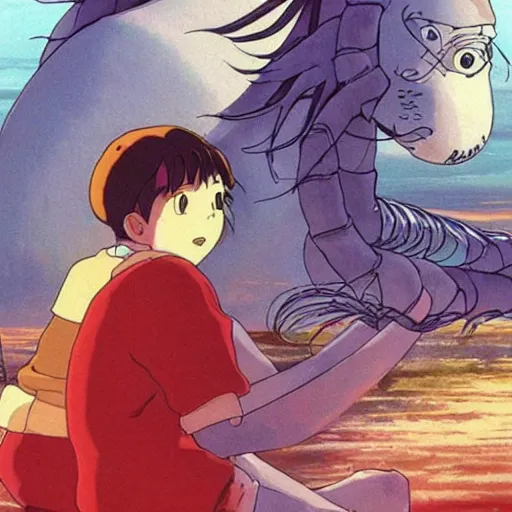 Image similar to Gorgeous wallpaper from Studio Ghibli’s “My friend the Red Lobster”