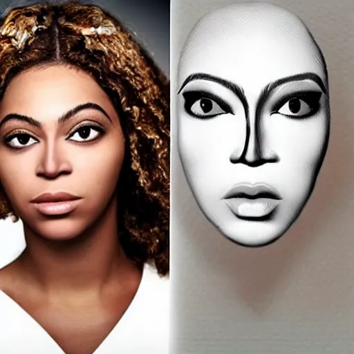 Image similar to bee with human face resembling beyonce