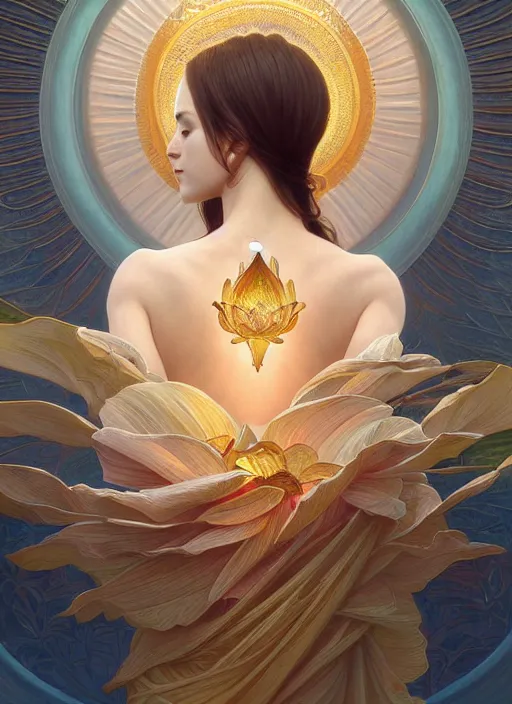 Image similar to perfectly detailed lotus!!! blessed by nature with ever - increasing physical mental perfection, symmetrical! intricate, sensual features, highly detailed, biblical divine holy perfection!! digital painting, artstation, concept art, smooth, sharp focus, illustration, art by artgerm and greg rutkowski and alphonse mucha