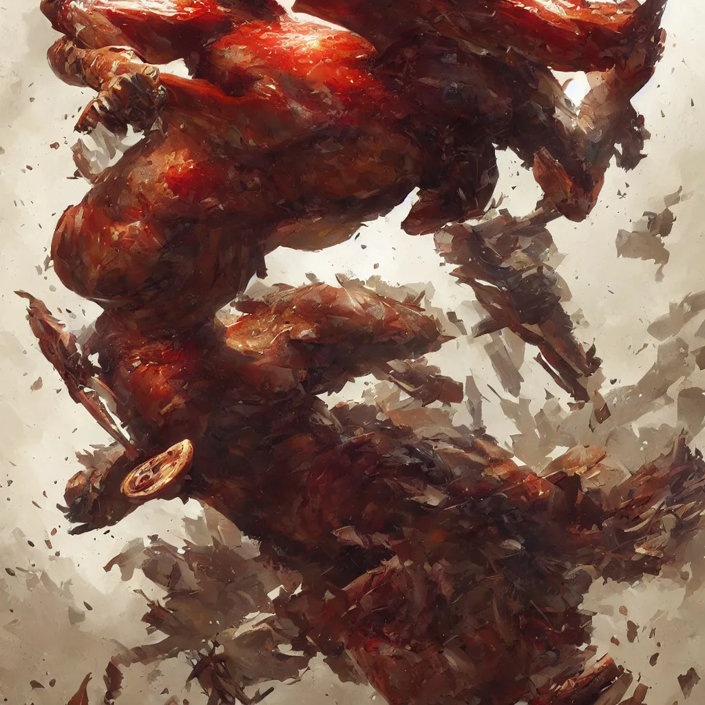 Image similar to super power, chicken, overdetailed art, by greg rutkowski, magic