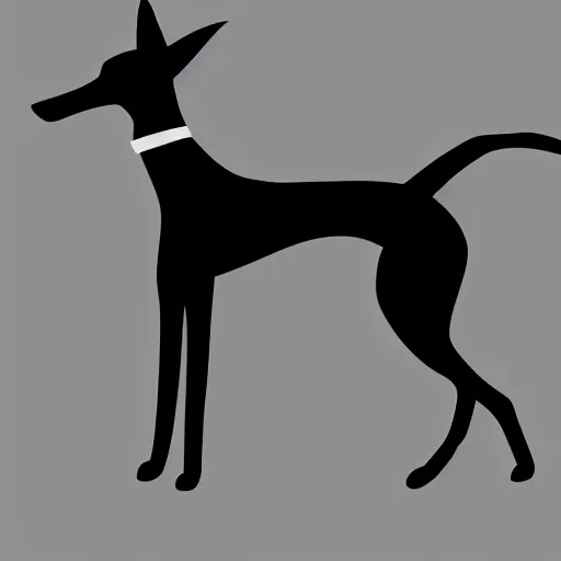 Prompt: a minimalist illustration outline of a greyhound, black and white