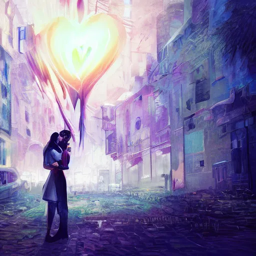 Image similar to tearing heart, romance, concept art