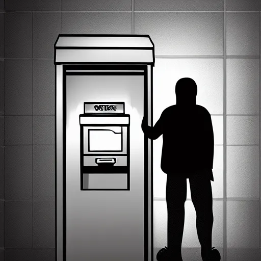 Prompt: man trapped in a atm, digital art - 9