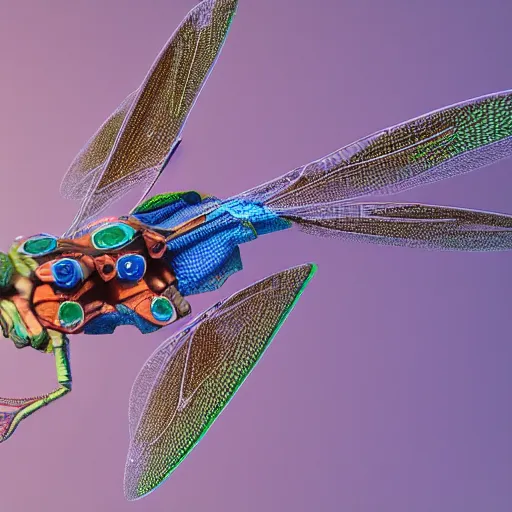 Prompt: a cosmical Dragonfly, concept art, 3d render , unreal 5, ray tracing, art station