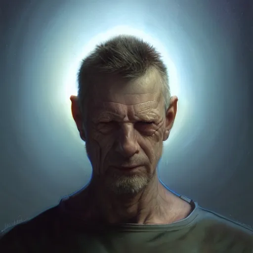 Image similar to a hyper - realistic character concept art portrait of a man + antimatter, depth of field background, artstation, award - winning realistic sci - fi concept art by jim burns and greg rutkowski, beksinski, a realism masterpiece, flesh - tone color palette, james gilleard, bruegel, alphonse mucha, and yoshitaka amano.