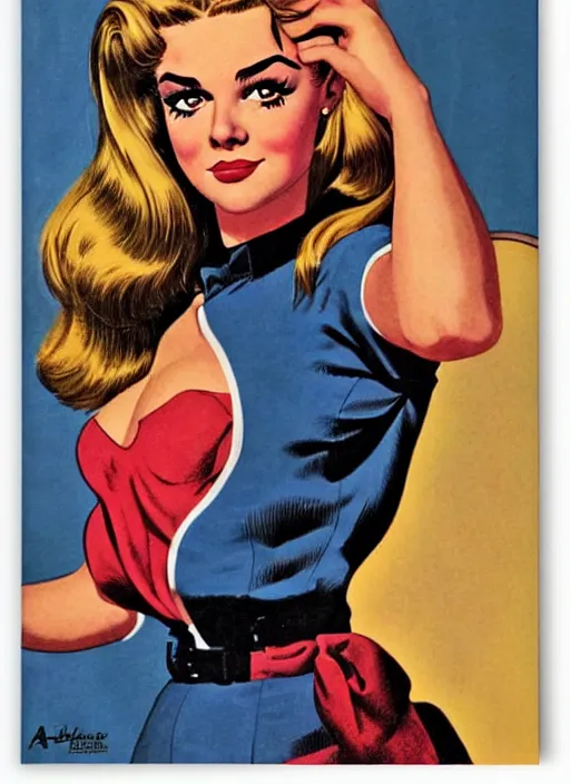 Image similar to a portrait of a pretty young lady by al feldstein