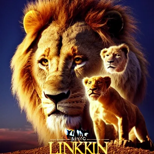 Image similar to a film poster of a new christopher nolan movie about the lion king