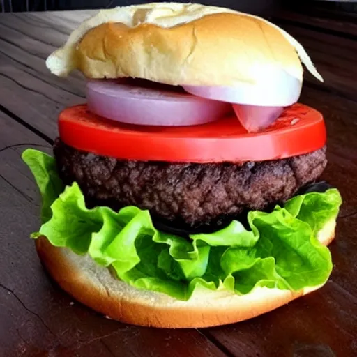 Image similar to american flag burger, a burger with lettuce, patty, ketchup, american flag, pickle, mayonnaise