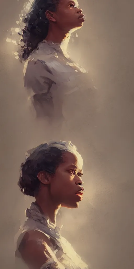 Prompt: gugu mbatha - raw, greg rutkowski, darek zabrocki, marcin rubinkowski, lorenzo lanfranconi, oleg zherebin, karlkka, trending on artstation