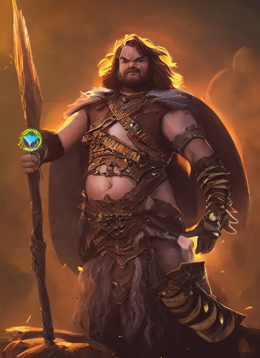 Image similar to A fantasy comic book style portrait painting of jack black as a Mystical Valkyrie, unreal 5, DAZ, hyperrealistic, octane render, RPG portrait, dynamic lighting