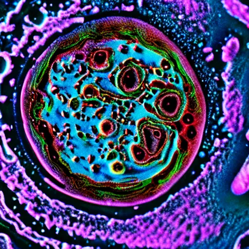 Image similar to a close up of a petri dish with a culture on it, a microscopic photo by kurt roesch, shutterstock contest winner, neoplasticism, creative commons attribution, macro photography, dye - transfer