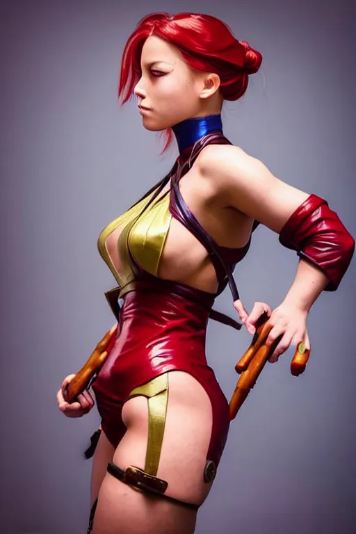 Image similar to cosplaying as cammy from street fighter, promo shoot, studio lighting, professional, by artgerm and alphonse mucha, trending on instagram