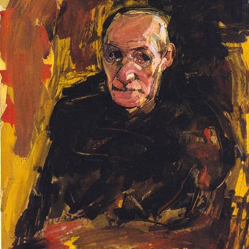 Prompt: portrait by Frank Auerbach