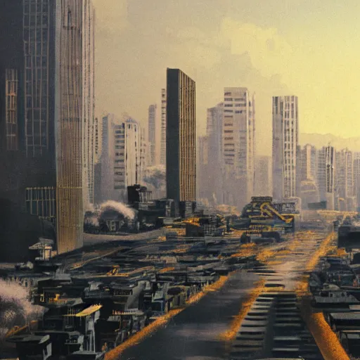 Image similar to 1 9 7 0's tokyo, matte painting, trending on artstation