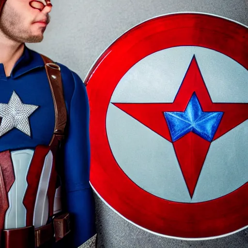 Image similar to a rabbi as Captain America, high quality, DSLR photo, high definition, 8K