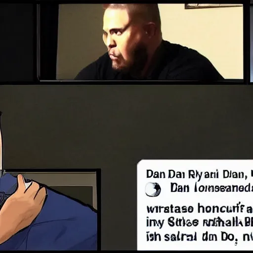 Prompt: dan romeo getting roasted by a samurai