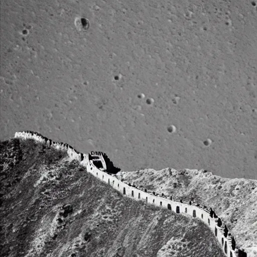Image similar to “Great Wall of China on the moon”