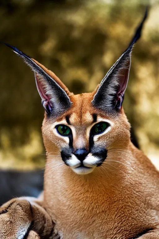 Prompt: portrait of a caracal!!! cat as a military general, war, military photography, film capture, 4 k, documentary