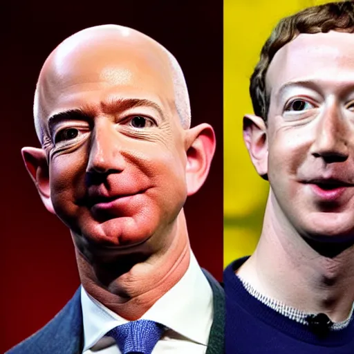 Prompt: jeff bezos with mark zuckerberg's hair