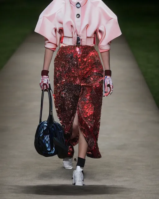 Prompt: hyperrealistic and heavy detailed balenciaga runway show of stranger things in the year 2122 , Leica SL2 50mm, vivid color, high quality, high textured